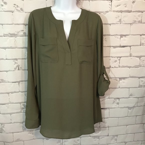 Maison Jules Tops - Maison Jules Top Olive Green Sz M